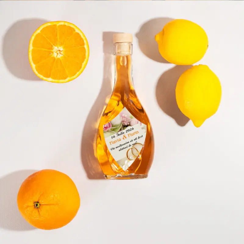 Sticla decorata nunta, 250 ml, model ikona 001